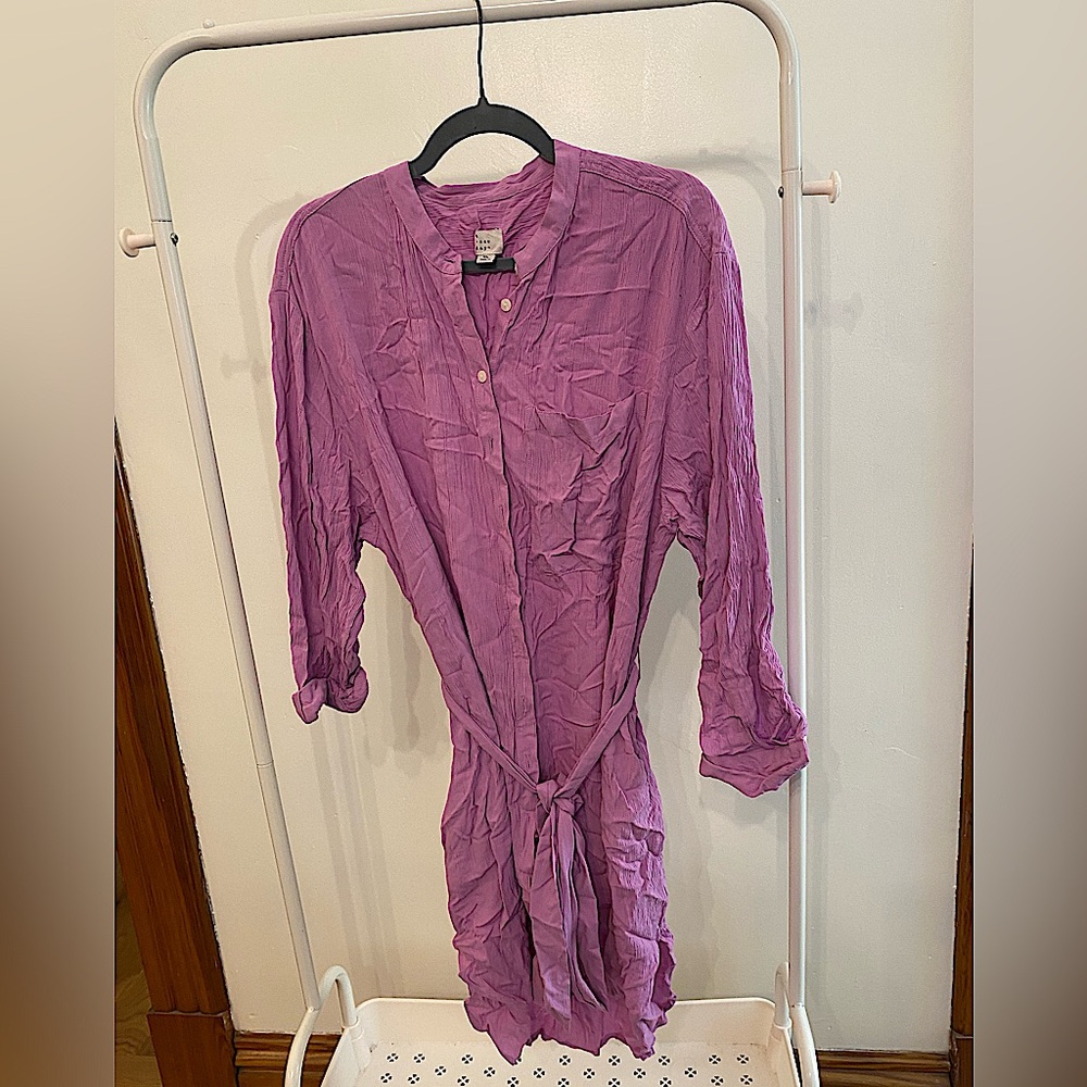 Pink shirt dress